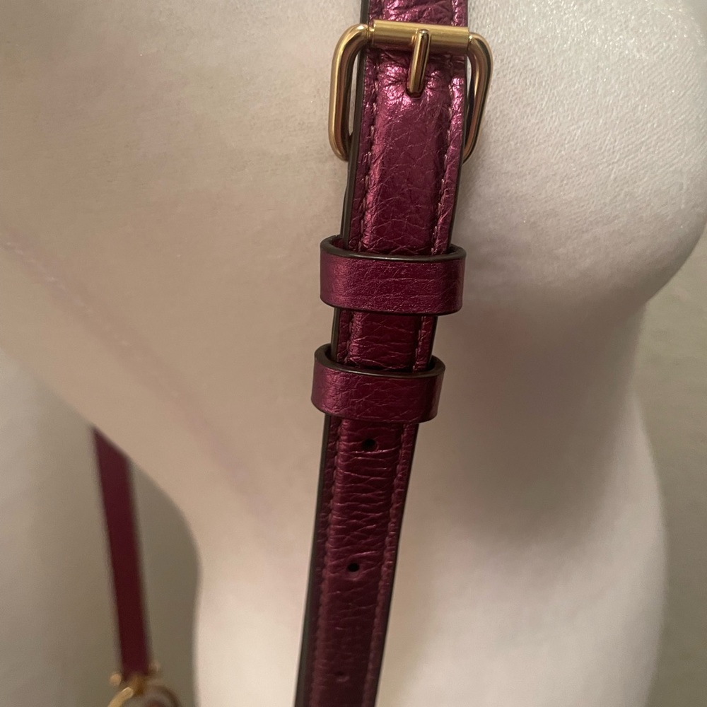 Coach Crossbody Bag in Burgundy with Gold Hardware - Picture 9 of 13